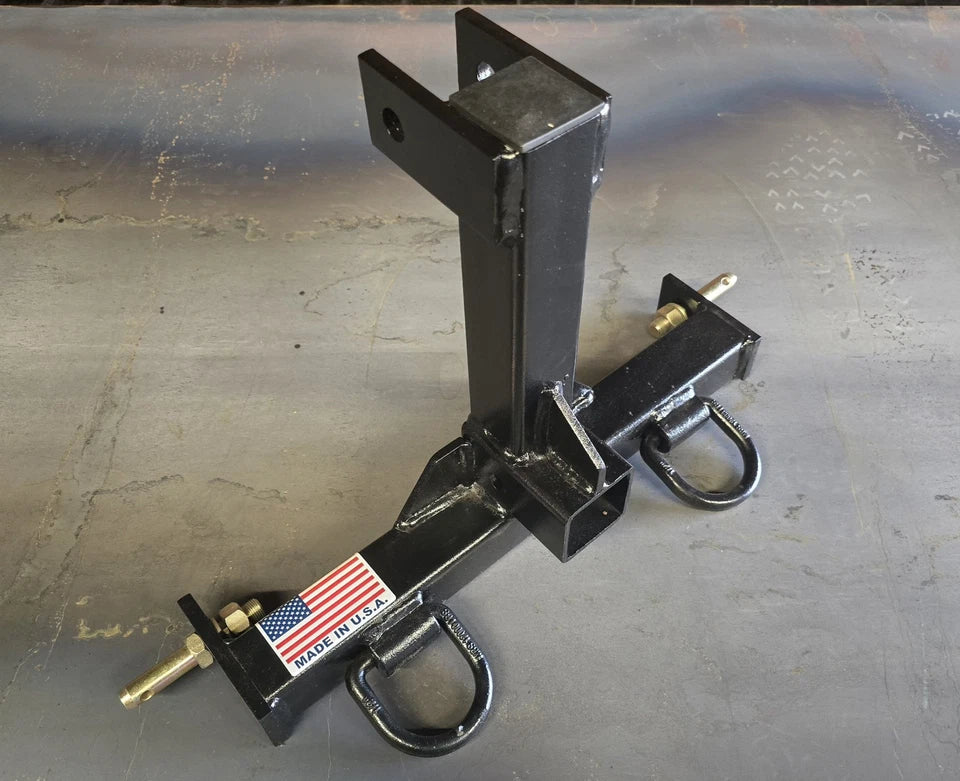 M.G.E. Products Custom CAT 0 Farm Tractor Skid 3 Point Hitch Drawbar Receiver Hitch - Black