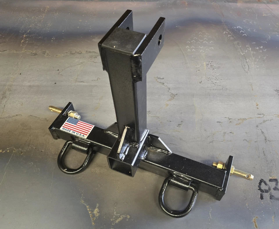 M.G.E. Products Custom CAT 0 Farm Tractor Skid 3 Point Hitch Drawbar Receiver Hitch - Black
