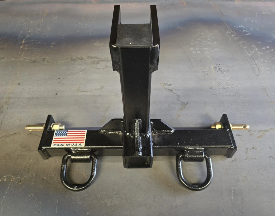 M.G.E. Products Custom CAT 0 Farm Tractor Skid 3 Point Hitch Drawbar Receiver Hitch - Black