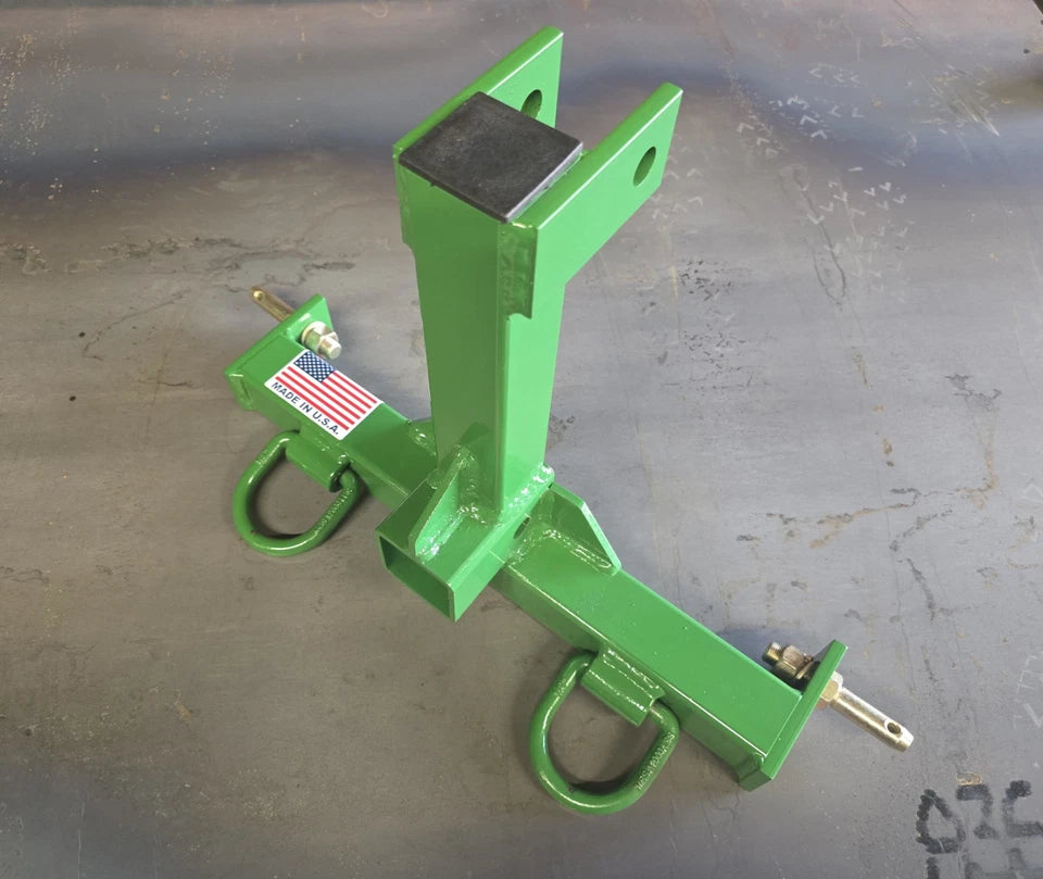 M.G.E. Products Custom CAT 0 Farm Tractor Skid 3 Point Hitch Drawbar Receiver Hitch - Green