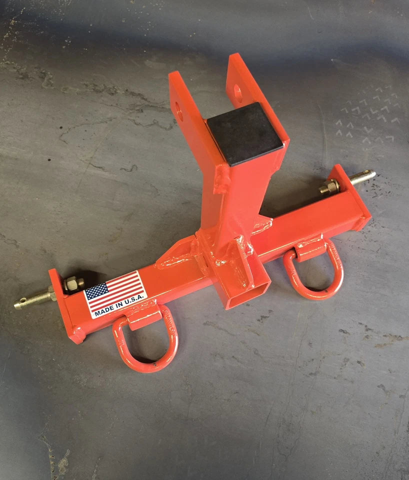 M.G.E. Products Custom CAT 0 Farm Tractor Skid 3 Point Hitch Drawbar Receiver Hitch - Orange