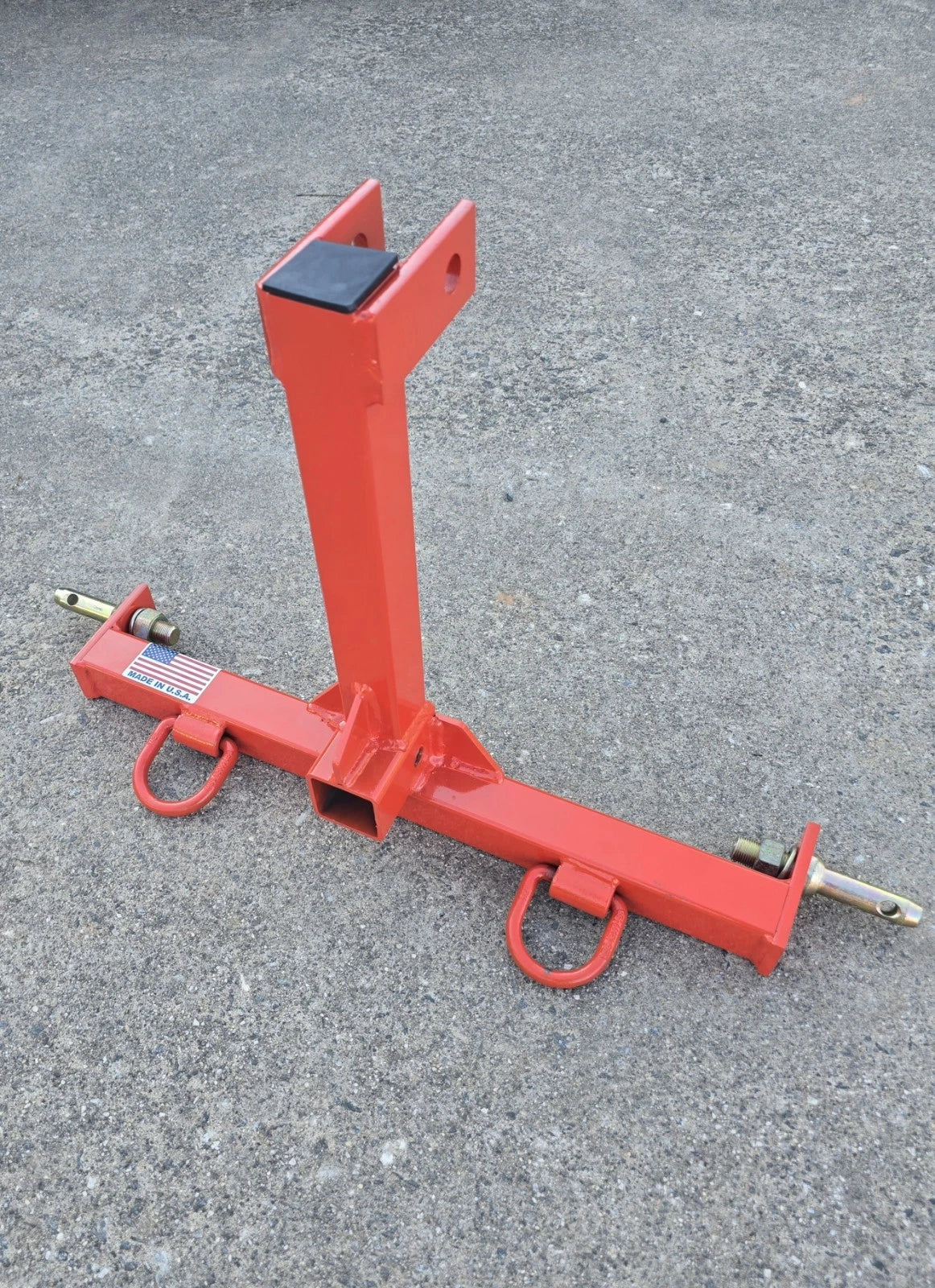 M.G.E. Products Custom Category 1 Farm Tractor Skid 3 Point Drawbar Receiver Hitch - Orange