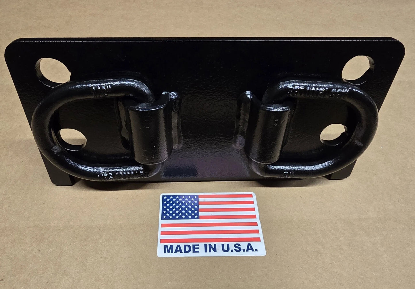 Kioti Bobcat Tractor Front Bumper Hitch D Ring Bracket Tie Down Hooks - Black