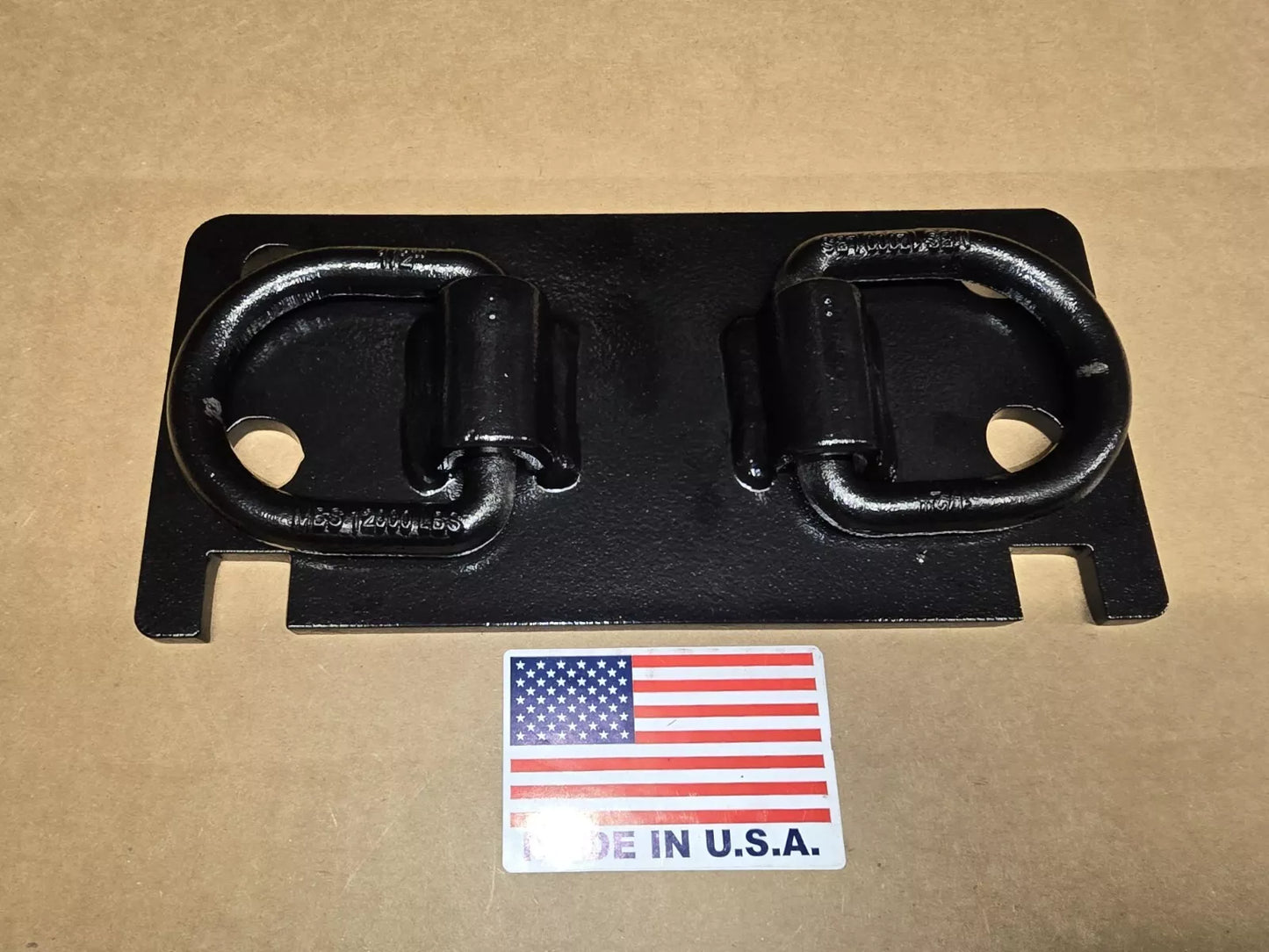 Kioti Bobcat Tractor Front Bumper Hitch D Ring Bracket Tie Down Hooks - Black