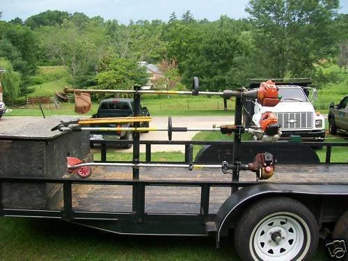 M.G.E. Products Heavy Duty Custom Landscape Trimmer Rack for Truck & Trailer Mount - Holds Edgers, Pole Saws, Tree Trimmers & More - 3 Slot