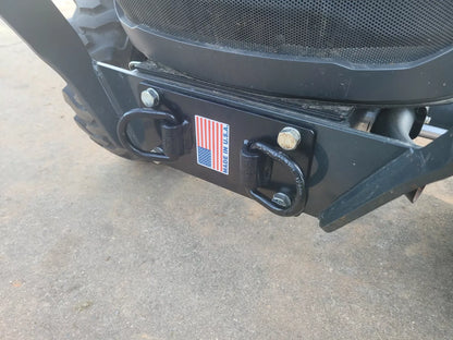 M.G.E. Products Kioti Bobcat Tractor Front Bumper Hitch D Ring Bracket Tie Down Hooks, Black