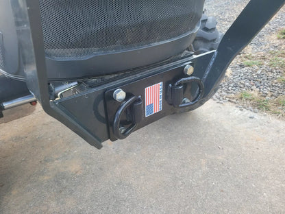 M.G.E. Products Kioti Bobcat Tractor Front Bumper Hitch D Ring Bracket Tie Down Hooks, Black