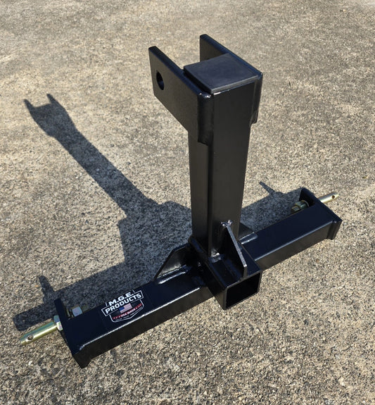 M.G.E. Products Heavy Duty 3 Point Category 0 Drawbar Receiver Hitch Tow Bar - Powder Coated, Standard Fit for 2" Truck Receiver & 5/8 Inch Draw Pins- Made in USA - Black
