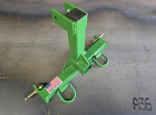 M.G.E. Products Custom CAT 0 Farm Tractor Skid 3 Point Hitch Drawbar Receiver Hitch - Green