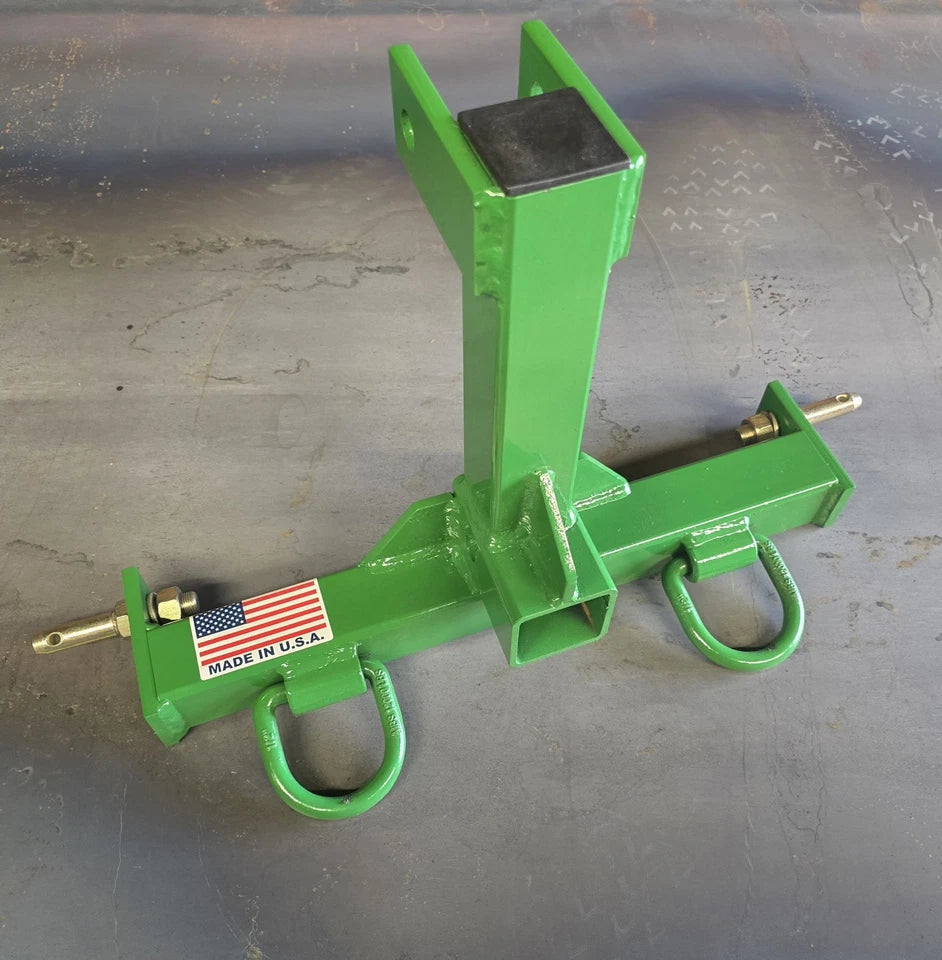 M.G.E. Products Custom CAT 0 Farm Tractor Skid 3 Point Hitch Drawbar Receiver Hitch - Green
