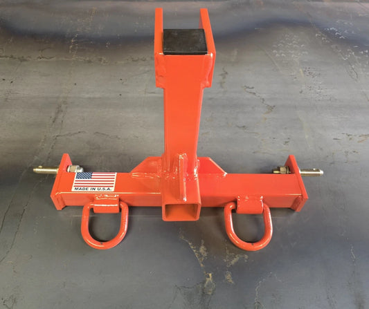 M.G.E. Products Custom CAT 0 Farm Tractor Skid 3 Point Hitch Drawbar Receiver Hitch - Orange