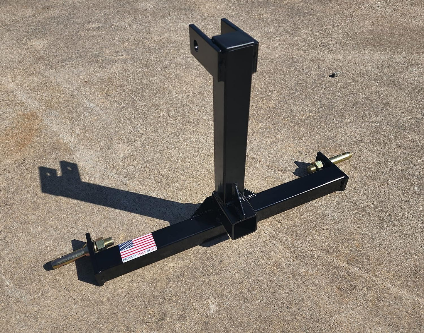 Custom Made 3 Point Hitch Category 1 Drawbar Receiver Hitch for Light Duty Tractors - Standard 7/8 Inch Draw Pins - Powder Coated - Made in The USA - Black