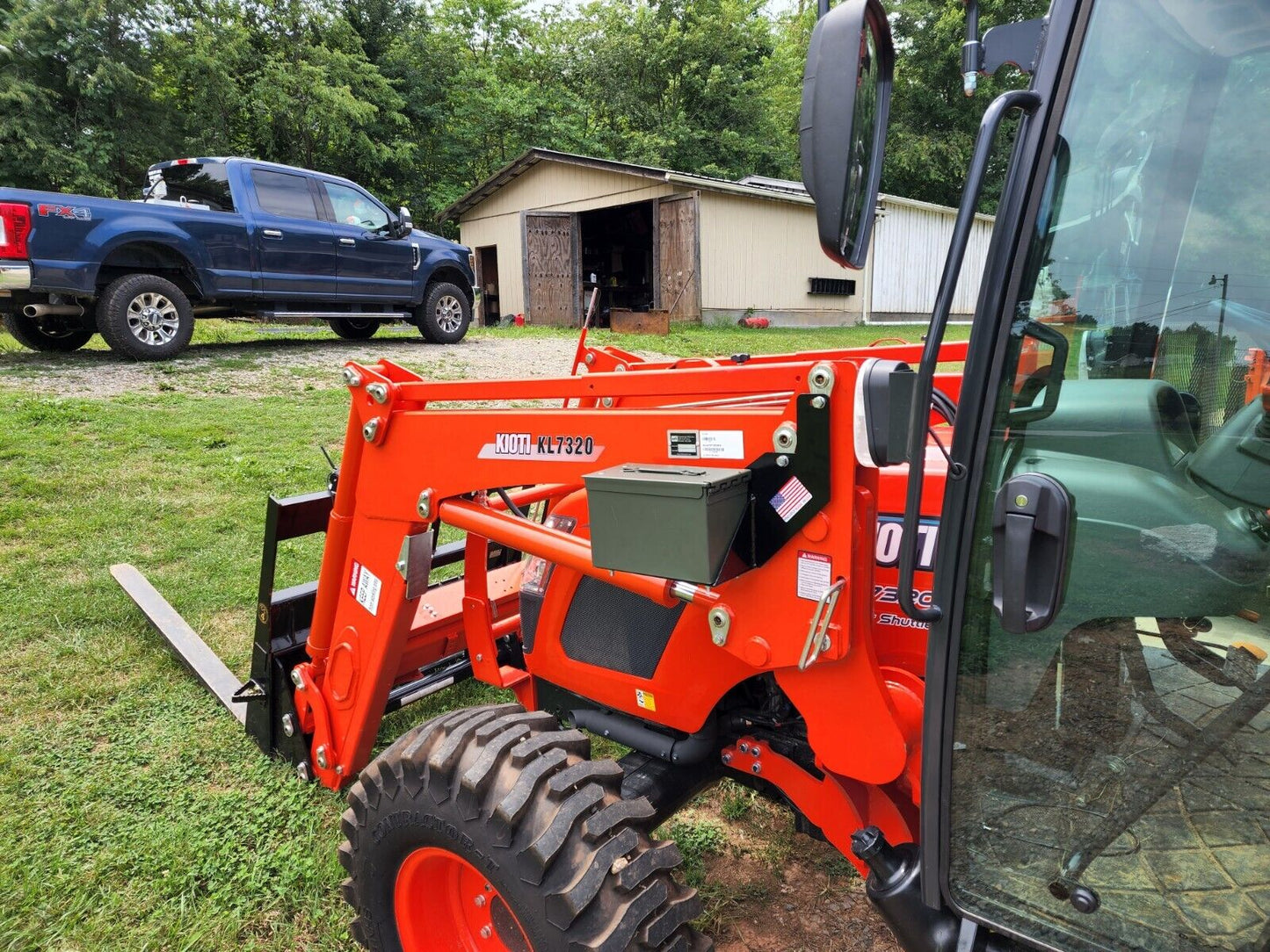 M.G.E. Products Heavy-Duty Grey Toolbox System Compatible with Kioti RX7320 Tractor and KL7320 Loader - Durable Equipment Storage