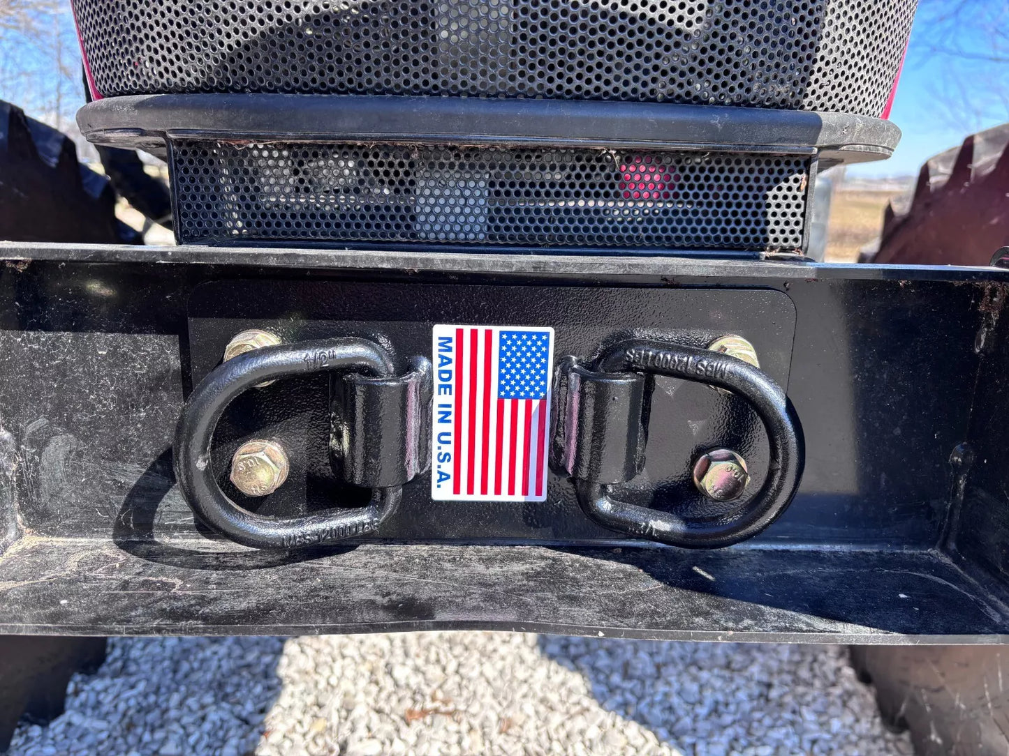 Rural King RK 55 TYM Tractor Front Bumper Hitch D Ring Tie Down hooks - Black
