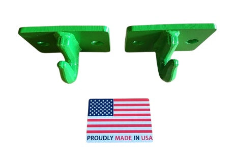 M.G.E. Products 5/16" Heavy Duty Steel Bolt On Grab Hooks for Loader Tractor Bucket - Pack of (2) - Green