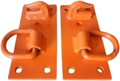 M.G.E. Products Heavy Duty Compact Tractor Bolt on Chain Hooks & D Ring Mount Plate USA-Made | Bolt-on Towing Attachments & Loader Accessories | 2 Pack (Orange)