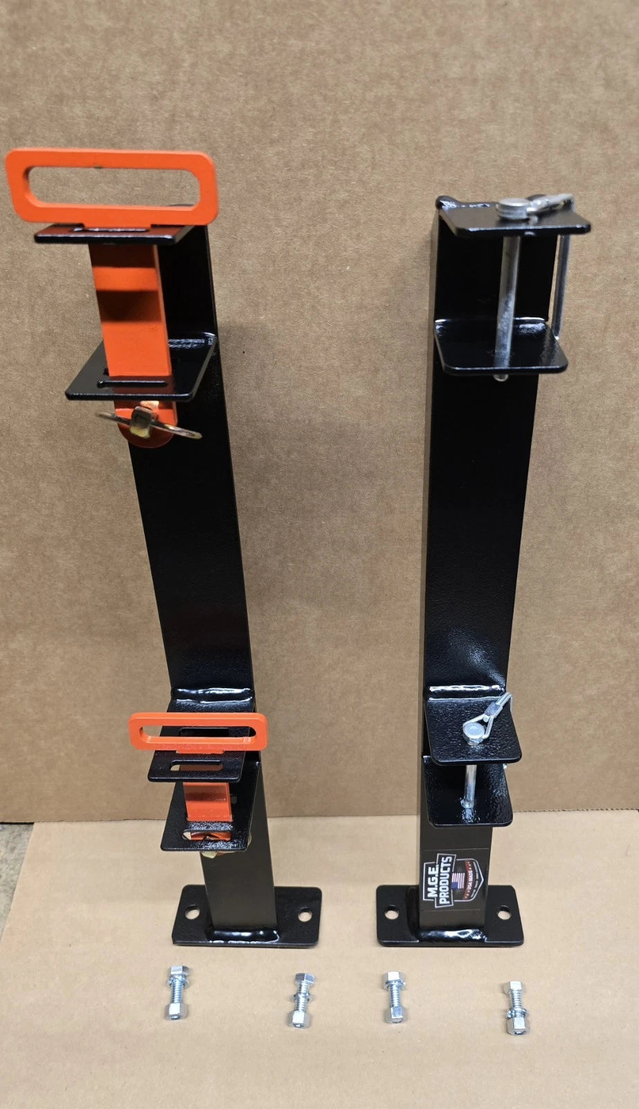 M.G.E. Products Heavy Duty Custom Landscape Trimmer Rack for Truck & Trailer Mount - Holds Edgers, Pole Saws, Tree Trimmers & More - 2 Slot