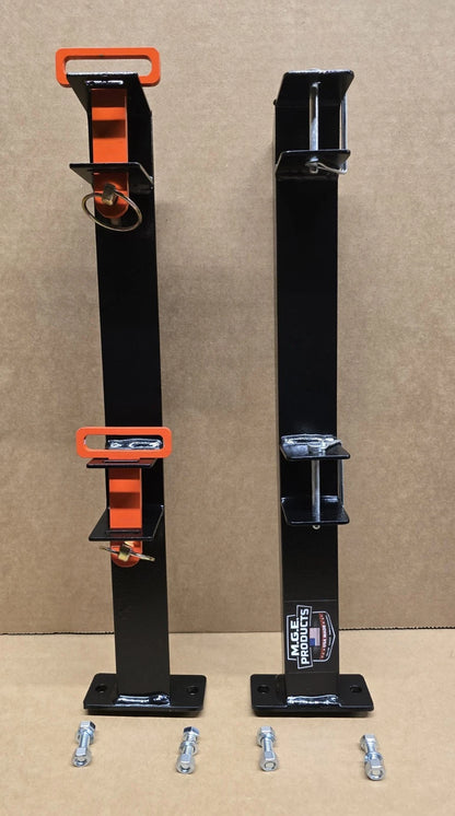 M.G.E. Products Heavy Duty Custom Landscape Trimmer Rack for Truck & Trailer Mount - Holds Edgers, Pole Saws, Tree Trimmers & More - 2 Slot