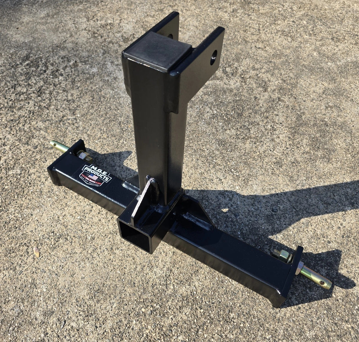 M.G.E. Products Heavy Duty 3 Point Category 0 Drawbar Receiver Hitch Tow Bar - Powder Coated, Standard Fit for 2" Truck Receiver & 5/8 Inch Draw Pins- Made in USA - Black