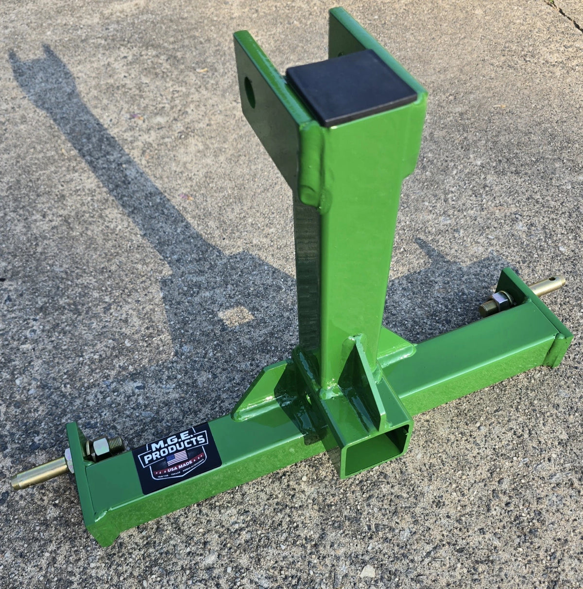 M.G.E. Products Heavy Duty 3 Point Category 0 Drawbar Receiver Hitch Tow Bar - Powder Coated, Standard Fit for 2" Receiver & 5/8 Inch Draw Pins- Made in USA - Green