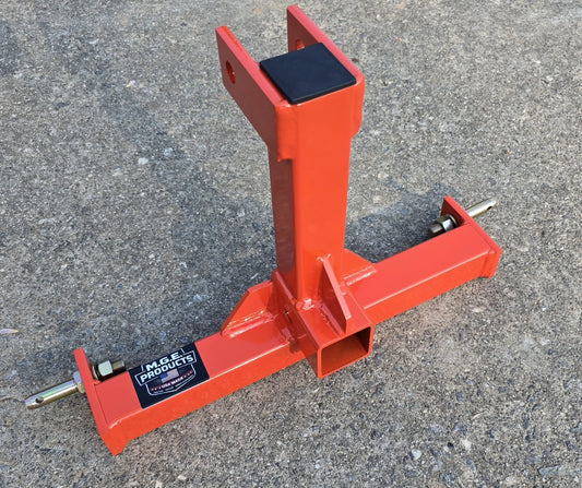 M.G.E. Products Heavy Duty 3 Point Category 0 Drawbar Receiver Hitch Tow Bar - Powder Coated, Standard Fit for 2" Receiver & 5/8 Inch Draw Pins- Made in USA - Kubota Orange