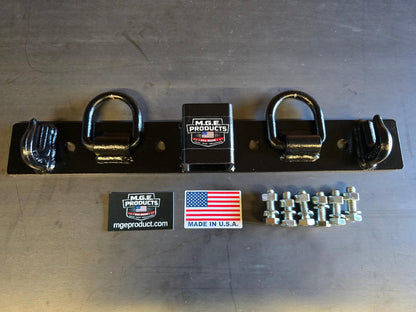 Heavy Duty Compact Tractor Towing Kit - Bolt on Chain Hooks, D Rings, 3 Inch Receiver Plate - Universal Bucket Fit - Powder Coated, Superior Quality Steel, USA Made - Orange