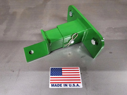 M.G.E. Products Trailer Hitch Compatible with John Deere Z Trak Mower Z325E & Z320M Models - Heavy Duty Alloy Steel Attachment with Powder Coating in John Deere Green - USA Made